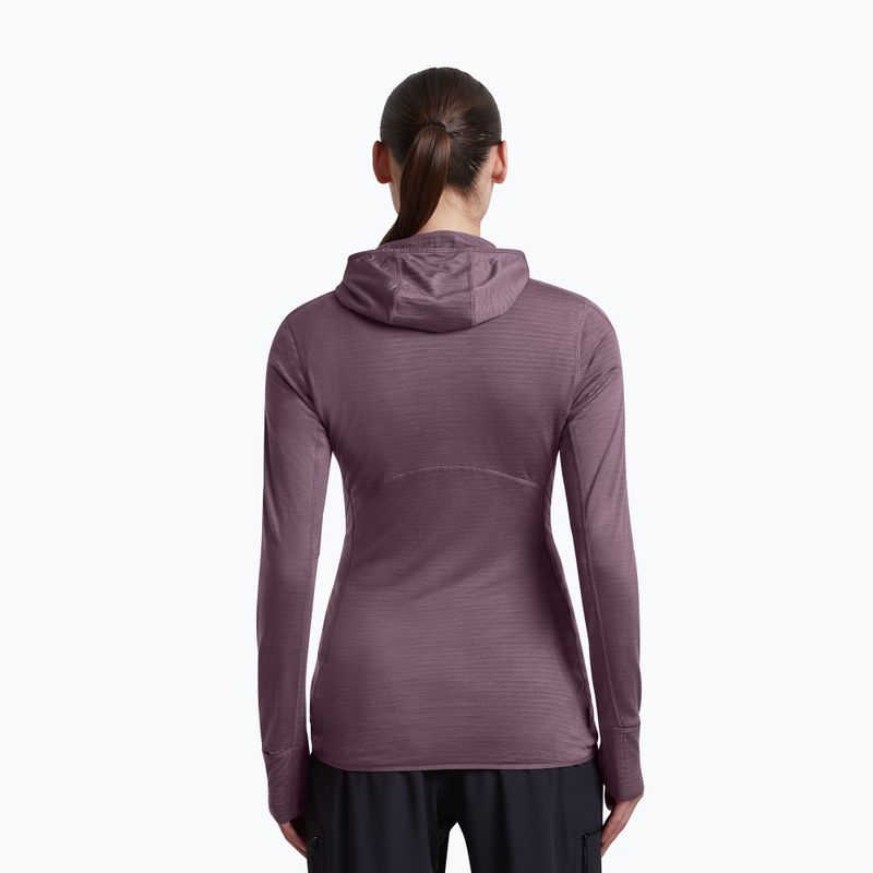 Bluza trekkingowa damska Icebreaker Merino 200 Realfleece Descender Half Zip Hoodie grey plum 3