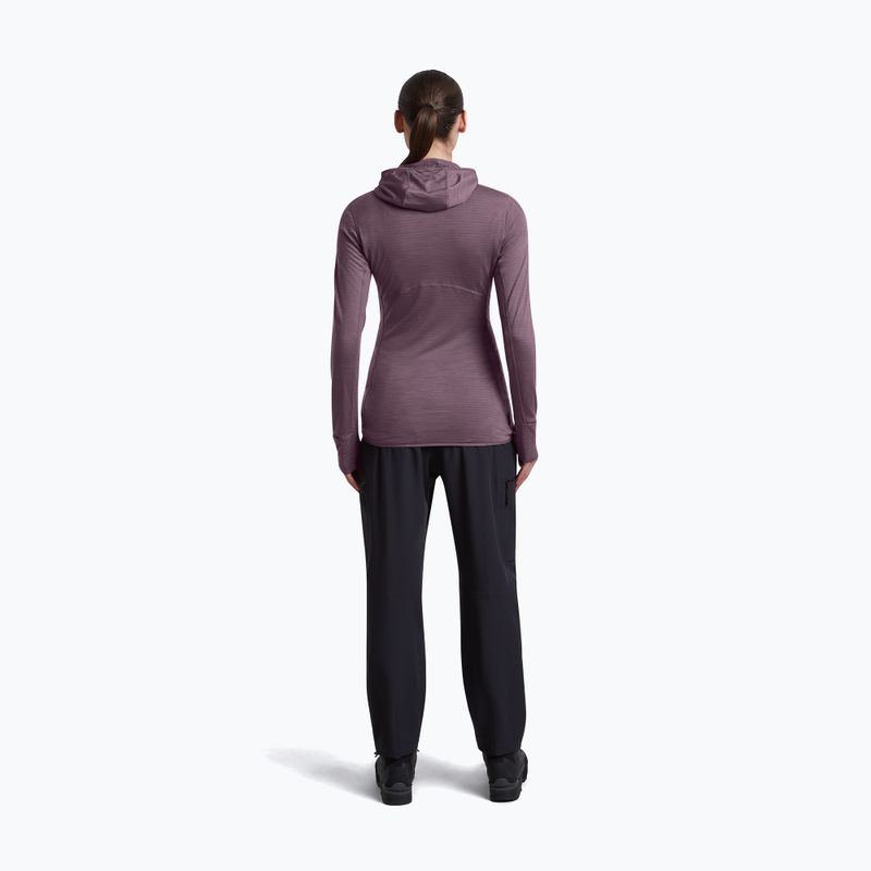 Bluza trekkingowa damska Icebreaker Merino 200 Realfleece Descender Half Zip Hoodie grey plum 5