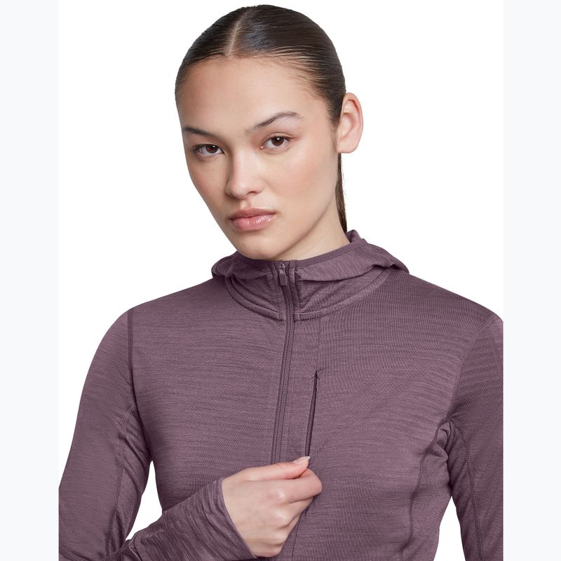 Bluza trekkingowa damska Icebreaker Merino 200 Realfleece Descender Half Zip Hoodie grey plum 7