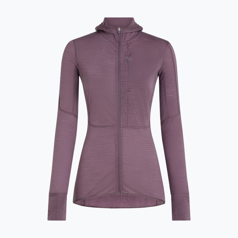 Bluza trekkingowa damska Icebreaker Merino 200 Realfleece Descender Half Zip Hoodie grey plum 10