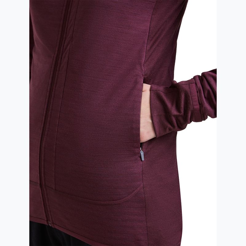 Bluza trekkingowa damska Icebreaker Merino 300 Realfleece Descender Zip Hoodie dark berry 10