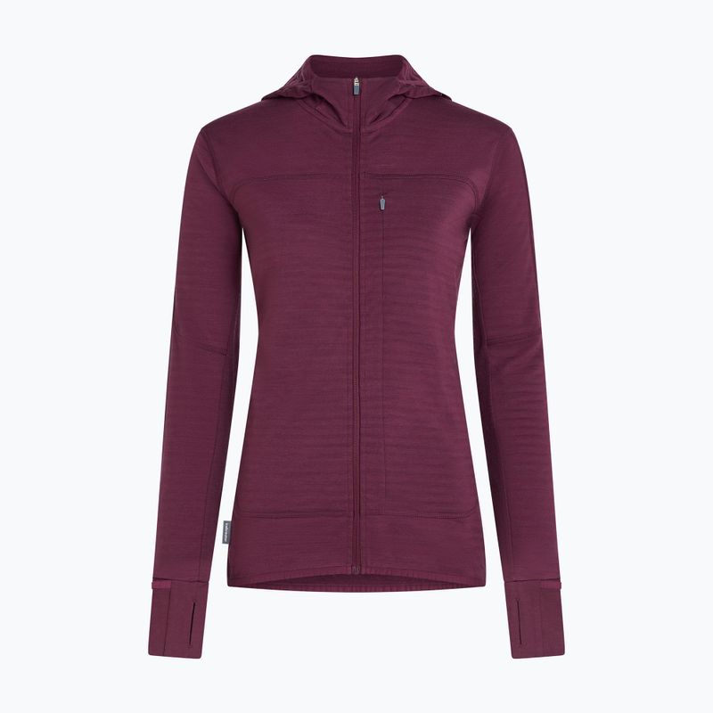 Bluza trekkingowa damska Icebreaker Merino 300 Realfleece Descender Zip Hoodie dark berry 11