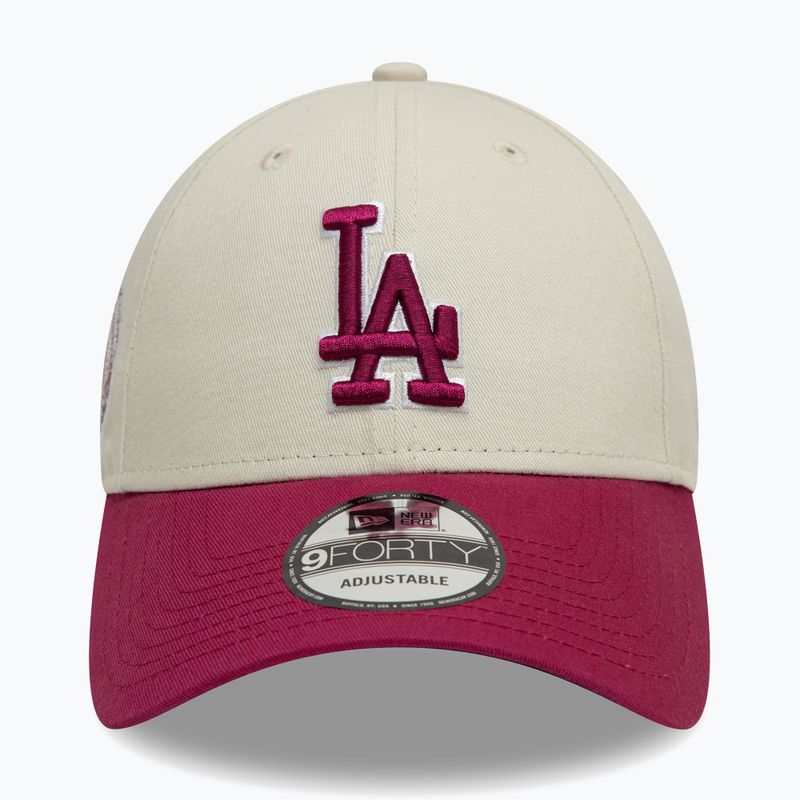 Czapka z daszkiem New Era WS Patch 9Forty Los Angeles Dodgers light beige 2