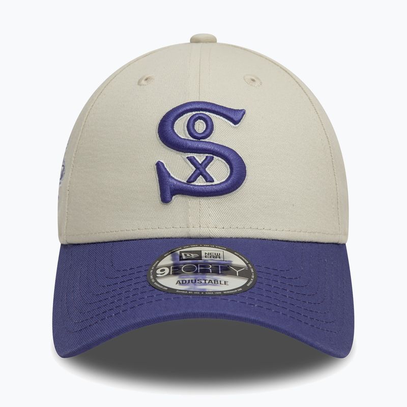Czapka z daszkiem New Era WS Patch 9Forty Chicago White Sox light beige 3