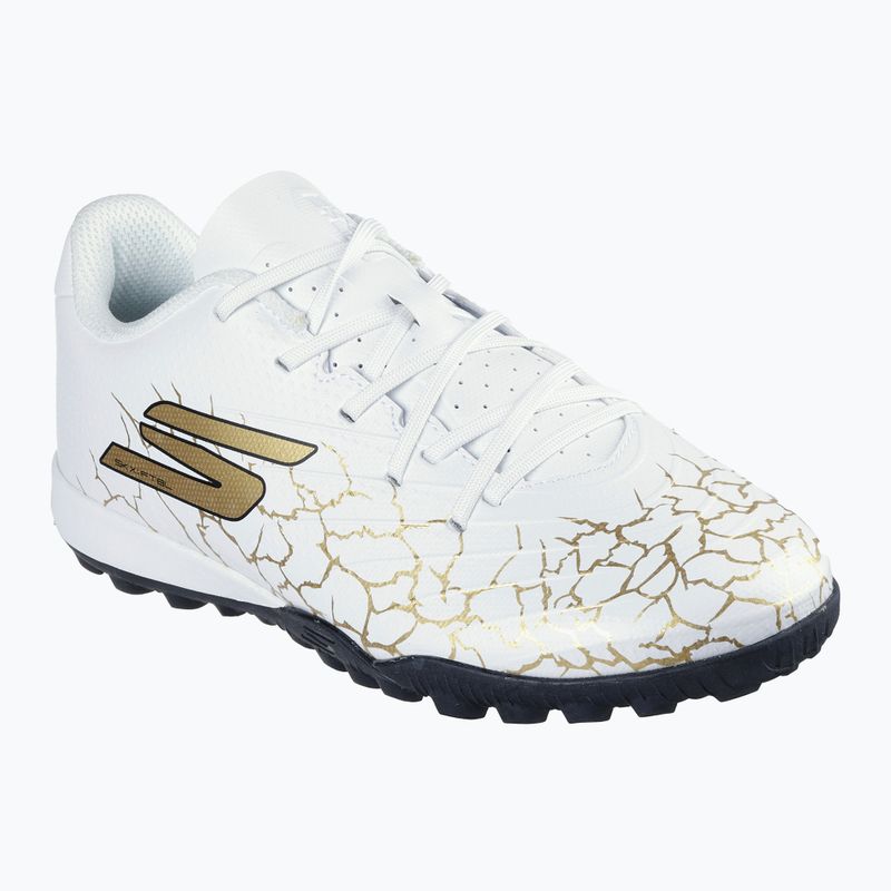 Buty piłkarskie dziecięce SKECHERS Skx_1.5 Youth Jr TF white/gold 8