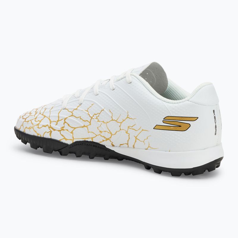 Buty piłkarskie dziecięce SKECHERS Skx_1.5 Youth Jr TF white/gold 3