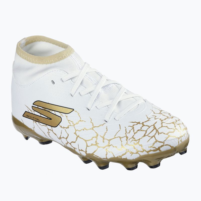 Buty piłkarskie dziecięce SKECHERS Skx_1.5 High Td Jr FG white/gold 8