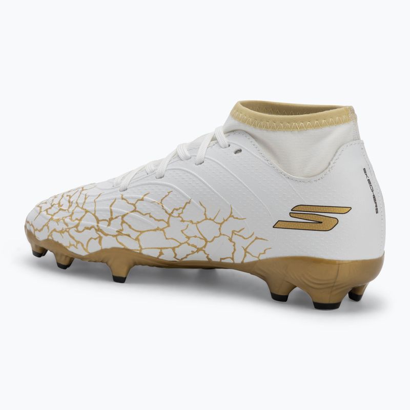 Buty piłkarskie dziecięce SKECHERS Skx_1.5 High Td Jr FG white/gold 3