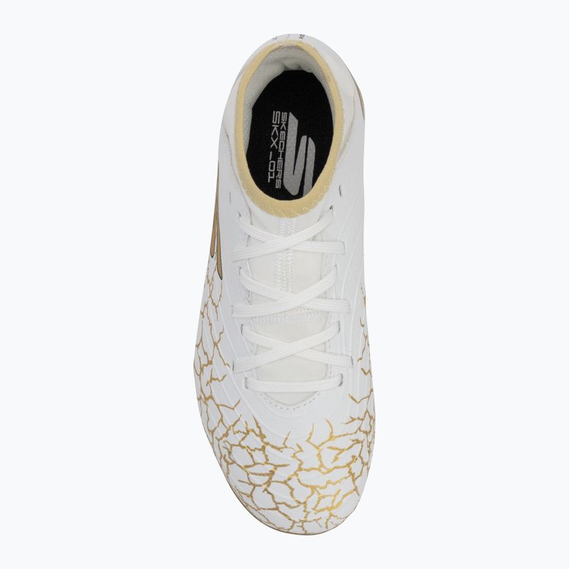 Buty piłkarskie dziecięce SKECHERS Skx_1.5 High Td Jr FG white/gold 5