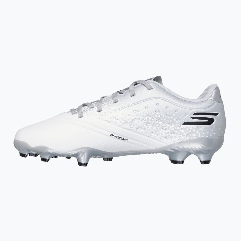 Buty piłkarskie dziecięce SKECHERS Razor 1.5 Youth Jr FG white/silver 10