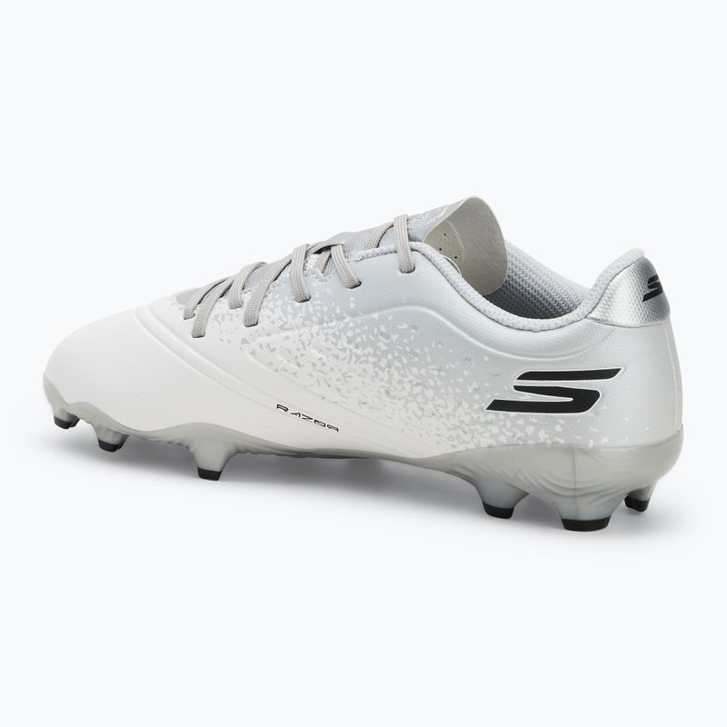 Buty piłkarskie dziecięce SKECHERS Razor 1.5 Youth Jr FG white/silver 3