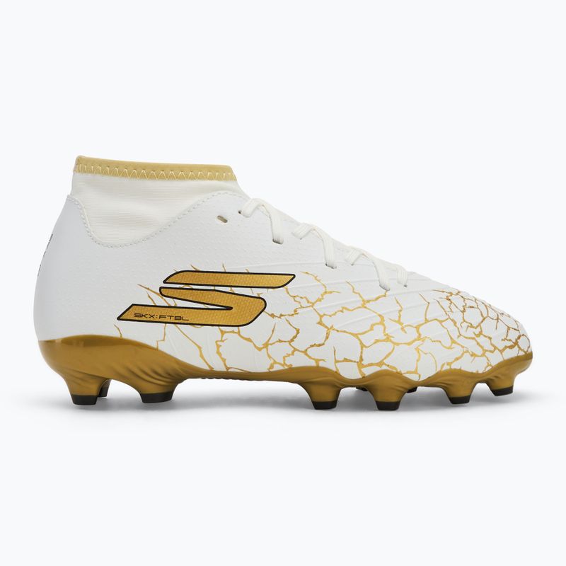 Buty piłkarskie dziecięce SKECHERS Skx 1.5 Youth High Jr FG white/gold 2