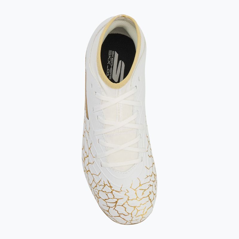 Buty piłkarskie dziecięce SKECHERS Skx 1.5 Youth High Jr FG white/gold 5