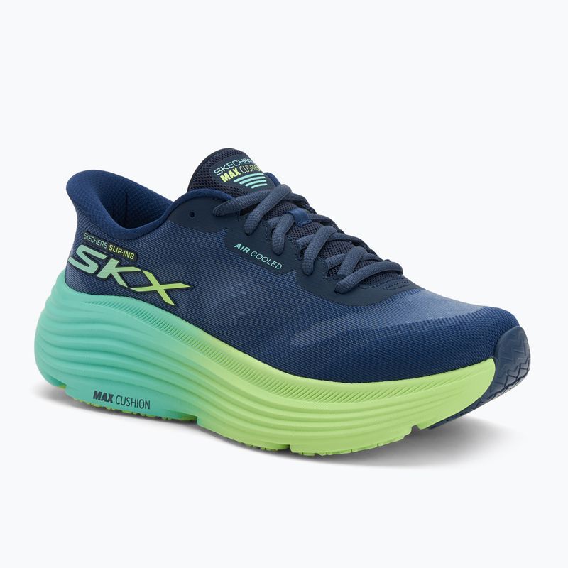 Buty do biegania damskie SKECHERS Max Cushioning Endeavour Hallandale navy/lime