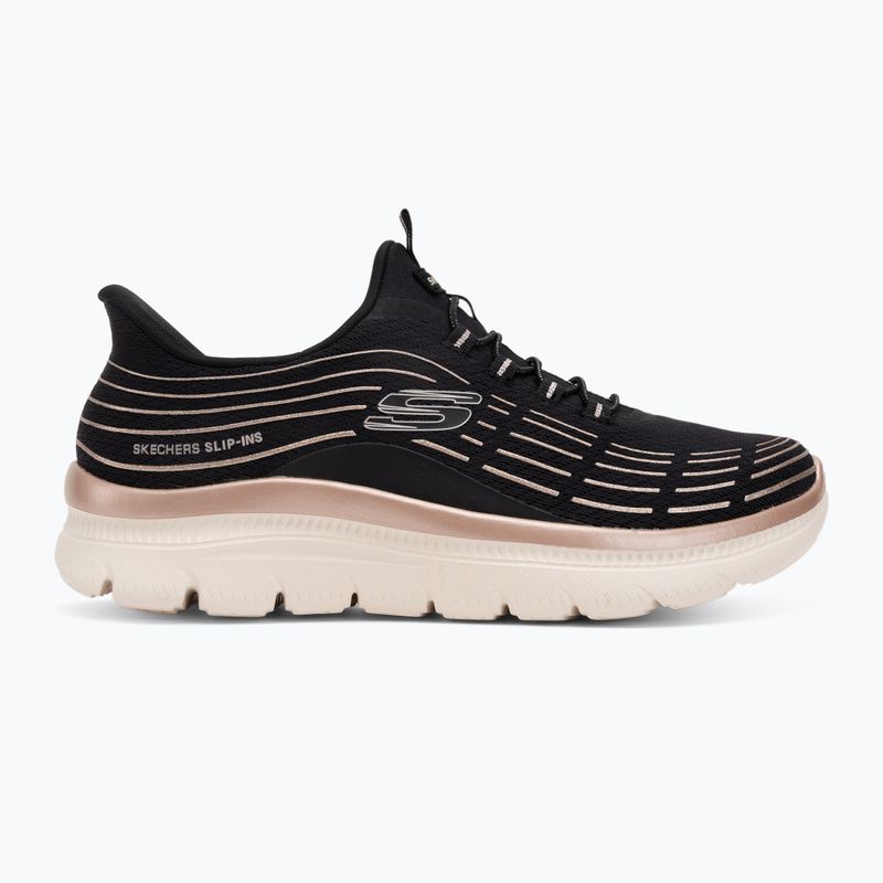Buty damskie SKECHERS Summits Plus Soft Luster black/rose gold 2