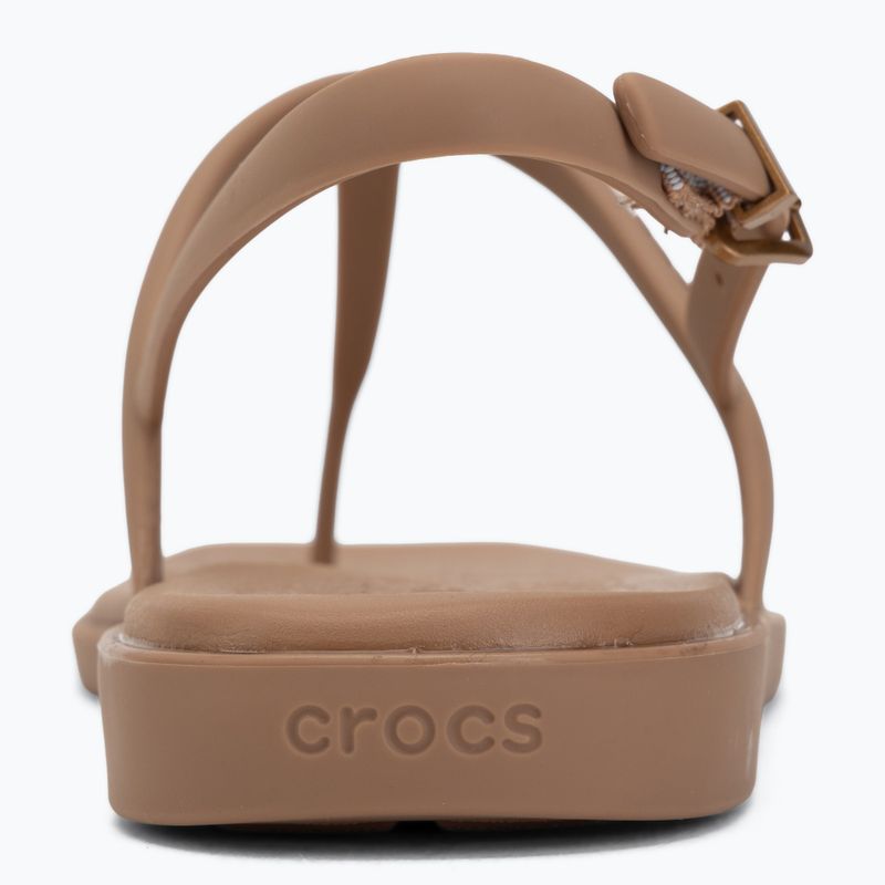 Sandały damskie Crocs Miami Thong Flip milk chocolate 6
