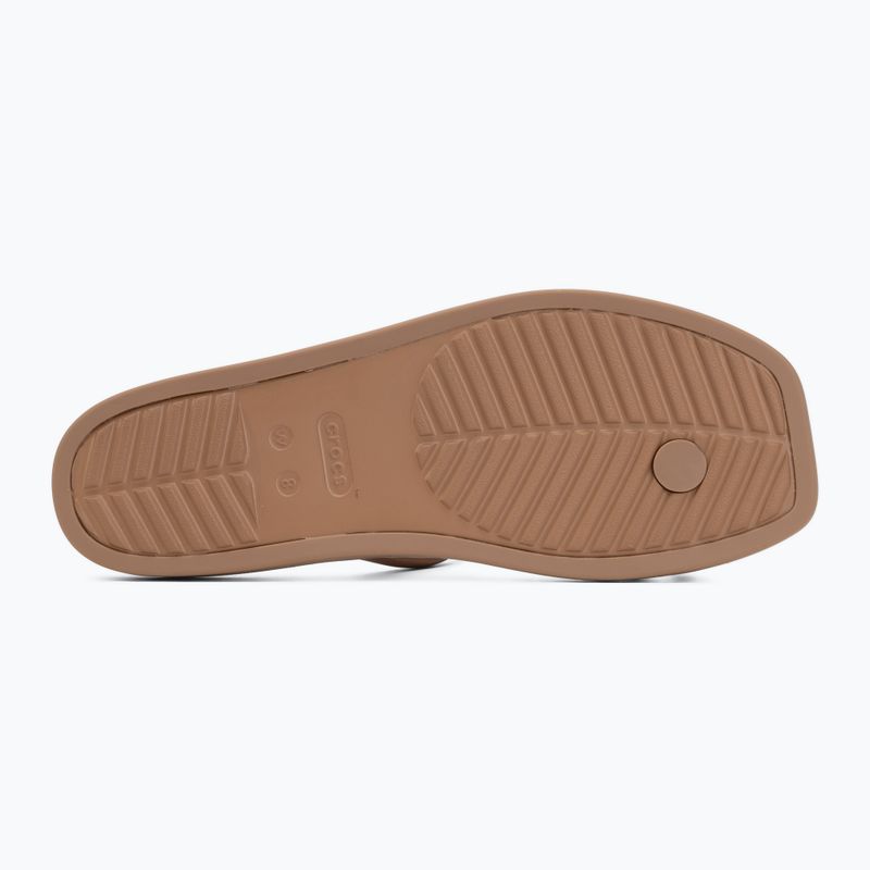 Klapki damskie Crocs Miami Toe Loop Sandal milk chocolate 4