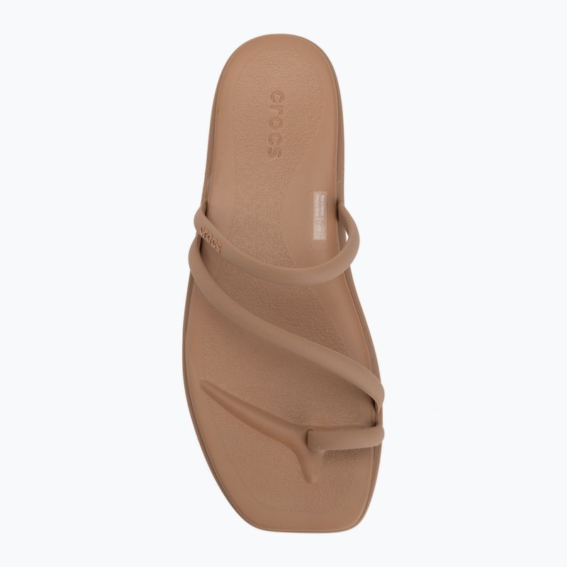 Klapki damskie Crocs Miami Toe Loop Sandal milk chocolate 5