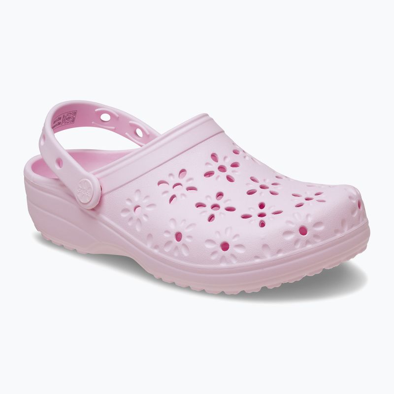 Klapki Crocs Classic Floral Cutout Clog pink milk
