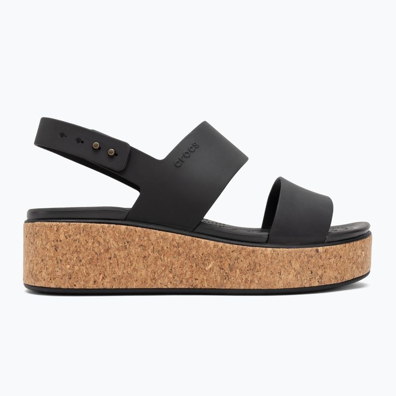 Sandały damskie Crocs Brooklyn Cork Low Wedge black/black 2