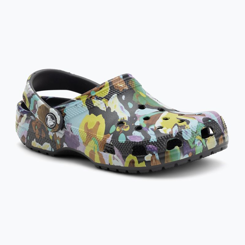 Klapki Crocs Classic Painted Floral black sand 2