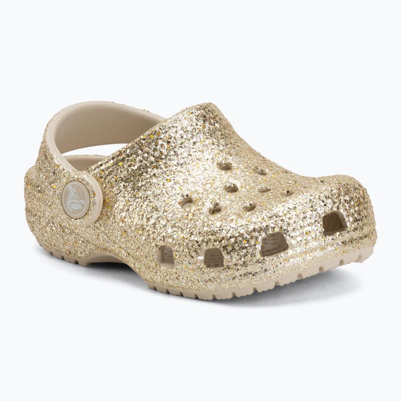 Klapki dziecięce Crocs Classic Chunky Glitter 211940 sandstone 2