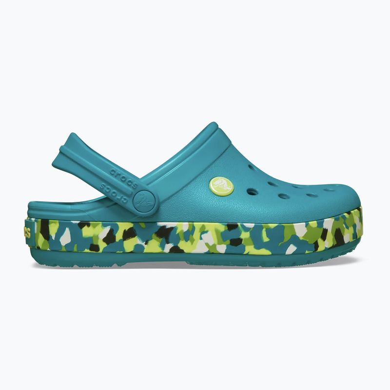 Klapki dziecięce Crocs Crockband Glow Confetti Band turbo teal/multi 2