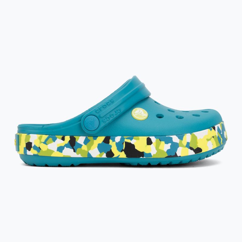 Klapki dziecięce Crocs Crockband Glow Confetti Band turbo teal/multi 3