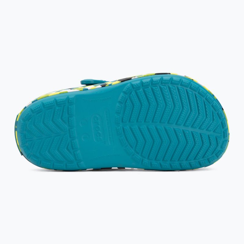 Klapki dziecięce Crocs Crockband Glow Confetti Band turbo teal/multi 5