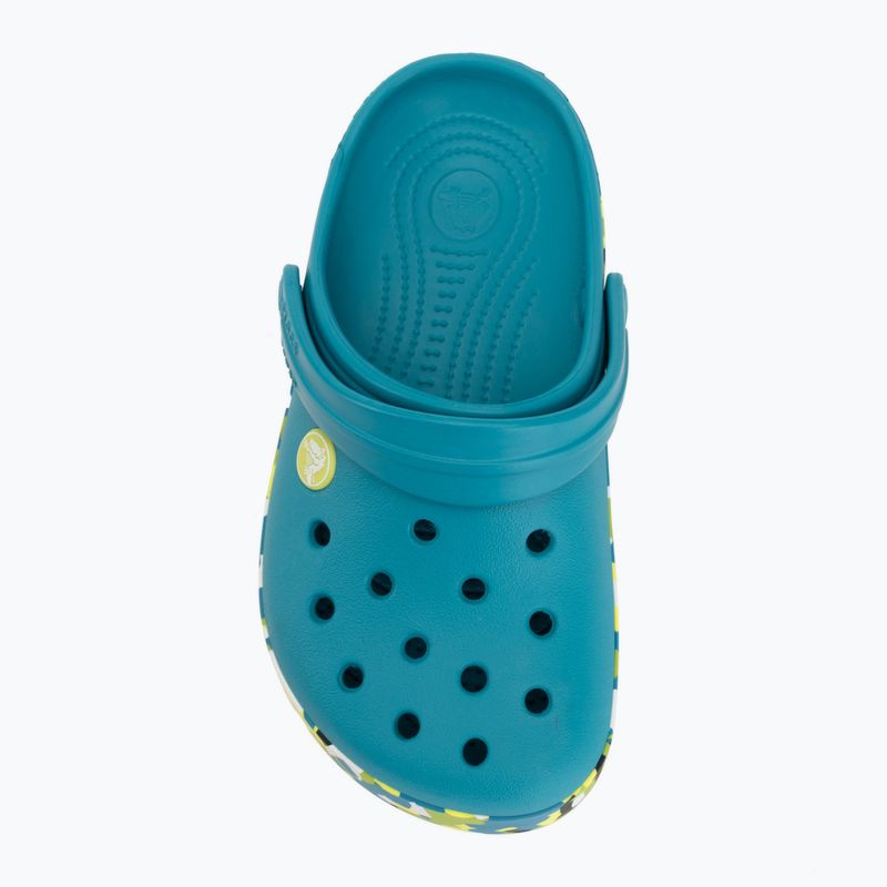 Klapki dziecięce Crocs Crockband Glow Confetti Band turbo teal/multi 6