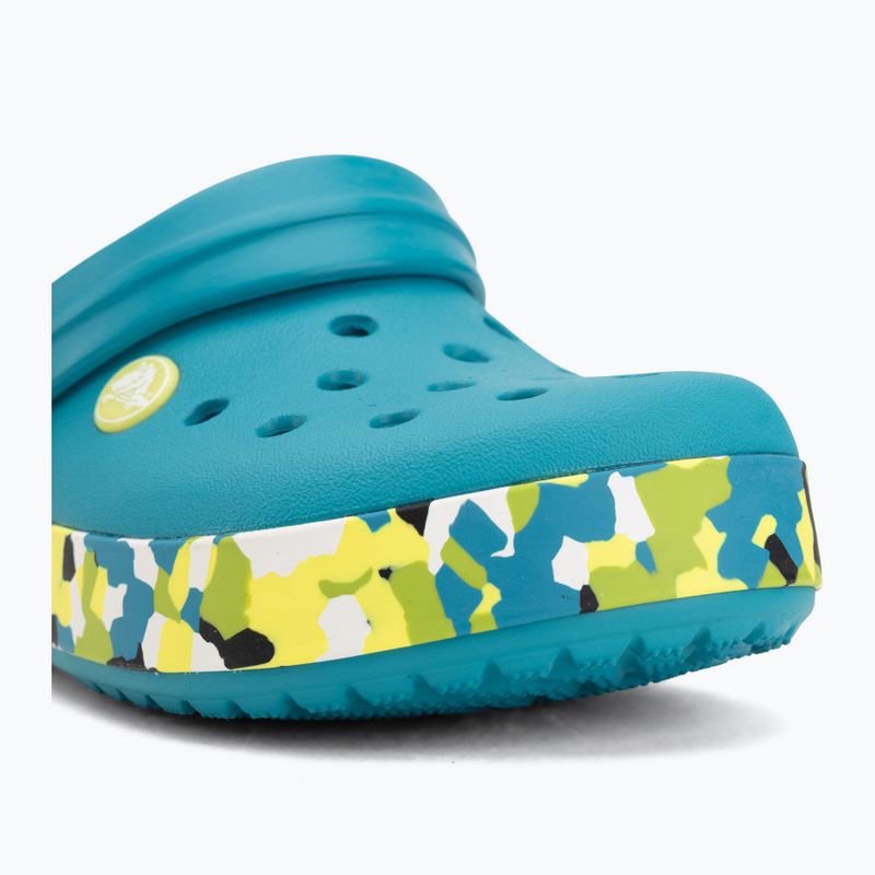 Klapki dziecięce Crocs Crockband Glow Confetti Band turbo teal/multi 8
