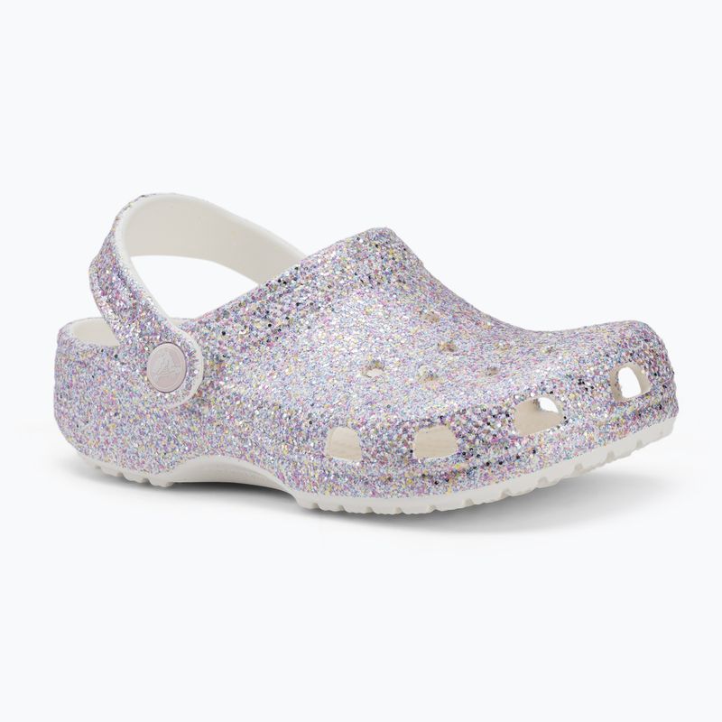 Klapki dziecięce Crocs Classic Fantasy Glitter white 2