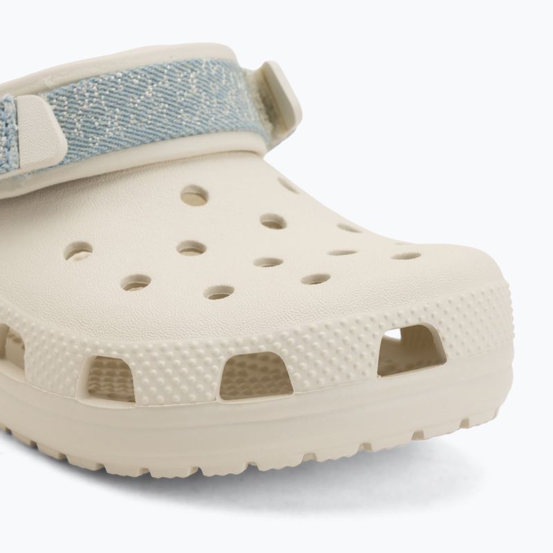 Klapki dziecięce Crocs Classic Denim Flower Adjutment Backstrap summit white 8