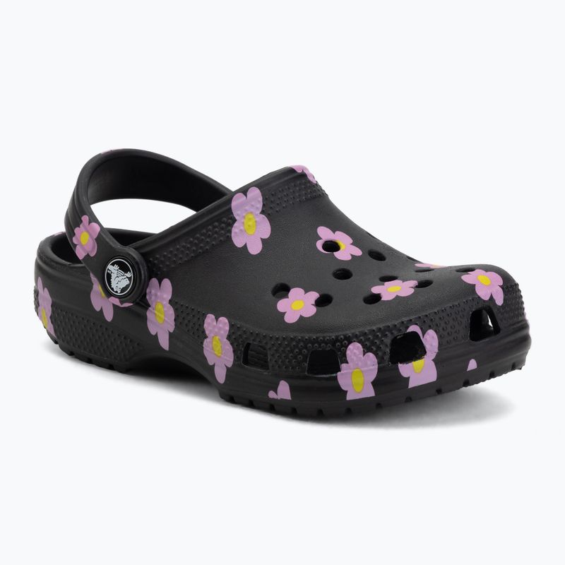Klapki dziecięce Crocs Classic Flower black 2