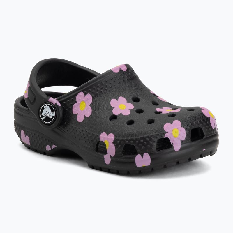 Klapki dziecięce Crocs Classic Flower 212671 black 2