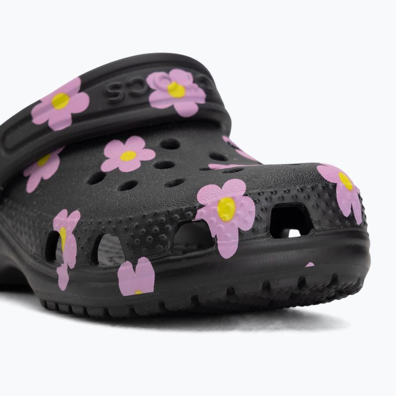 Klapki dziecięce Crocs Classic Flower 212671 black 8