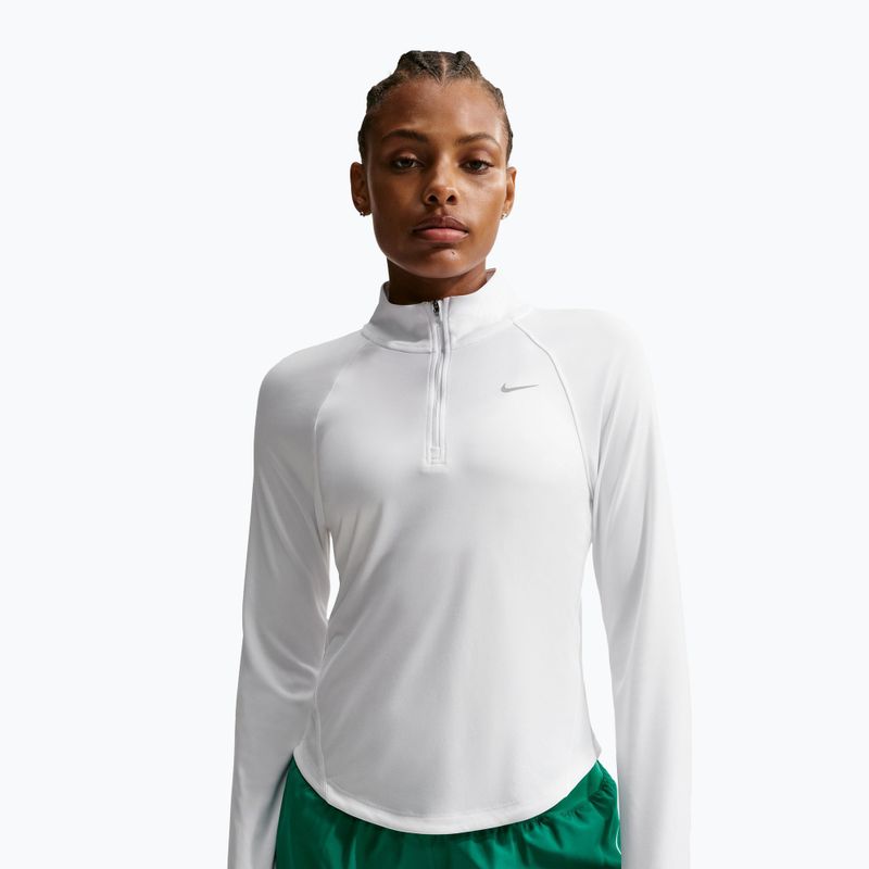 Longsleeve do biegania damski Nike Tempo Swoosh Run Dri-Fit 1/4-Zip white/black