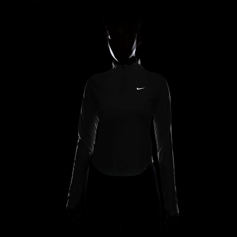 Longsleeve do biegania damski Nike Tempo Swoosh Run Dri-Fit 1/4-Zip white/black 6