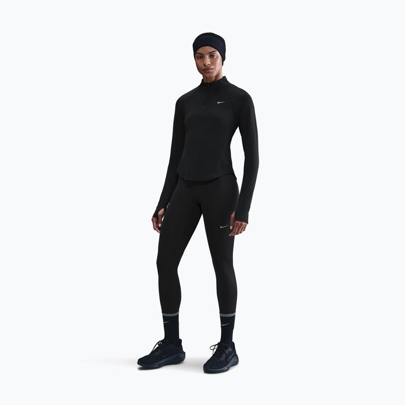 Longsleeve do biegania damski Nike Tempo Swoosh Run Dri-Fit 1/4-Zip black/white 2