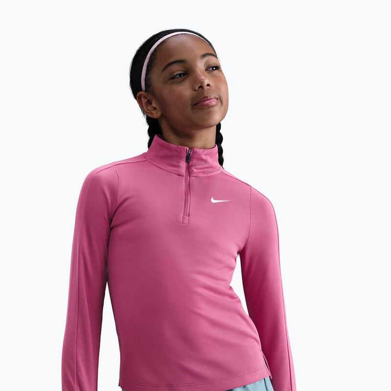 Longsleeve treningowy dziecięcy Nike Dri-Fit 1/4 Zip sweet beet/white 4