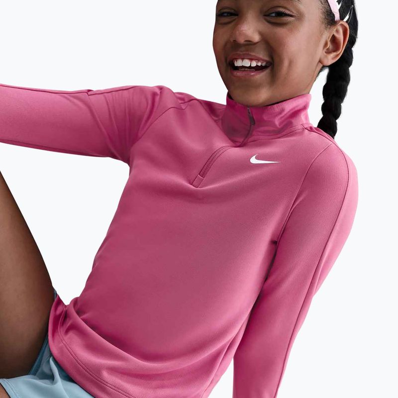 Longsleeve treningowy dziecięcy Nike Dri-Fit 1/4 Zip sweet beet/white 6