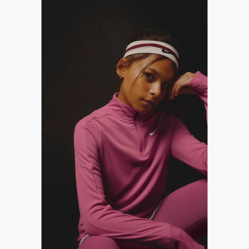 Longsleeve treningowy dziecięcy Nike Dri-Fit 1/4 Zip sweet beet/white 7