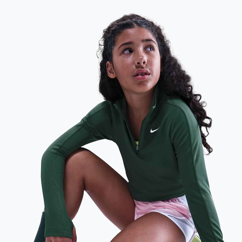 Longsleeve treningowy dziecięcy Nike Dri-Fit 1/4 Zip fir/white 6