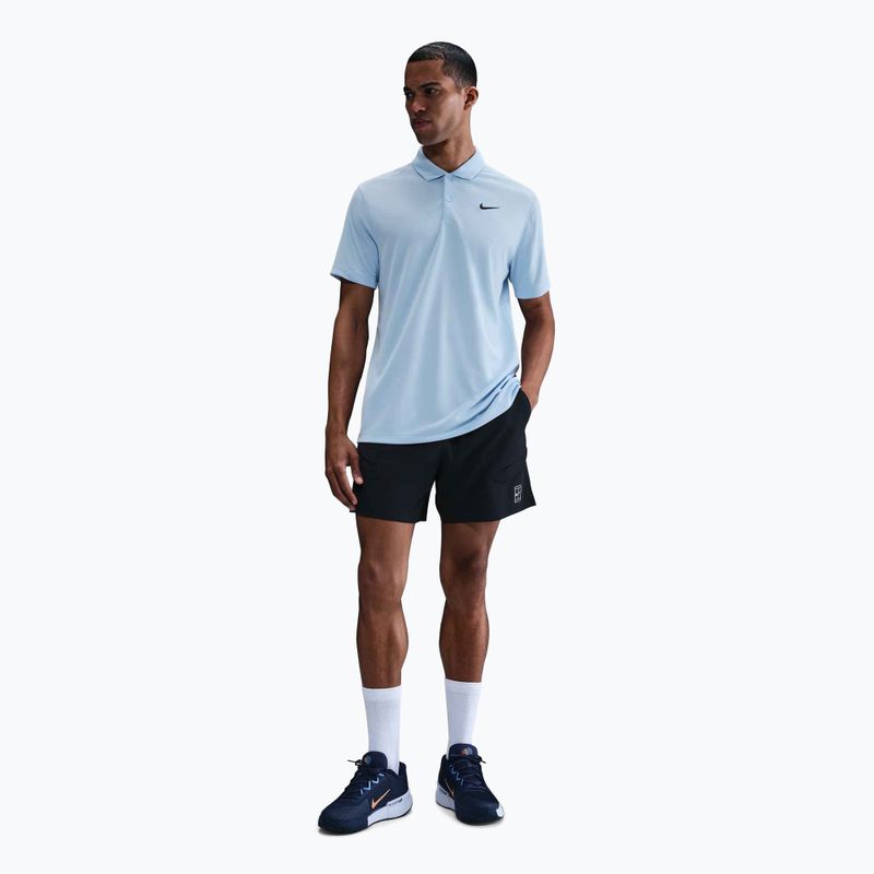 Koszulka tenisowa męska Nike Court Dri-Fit Polo Solid celestine blue/black 2