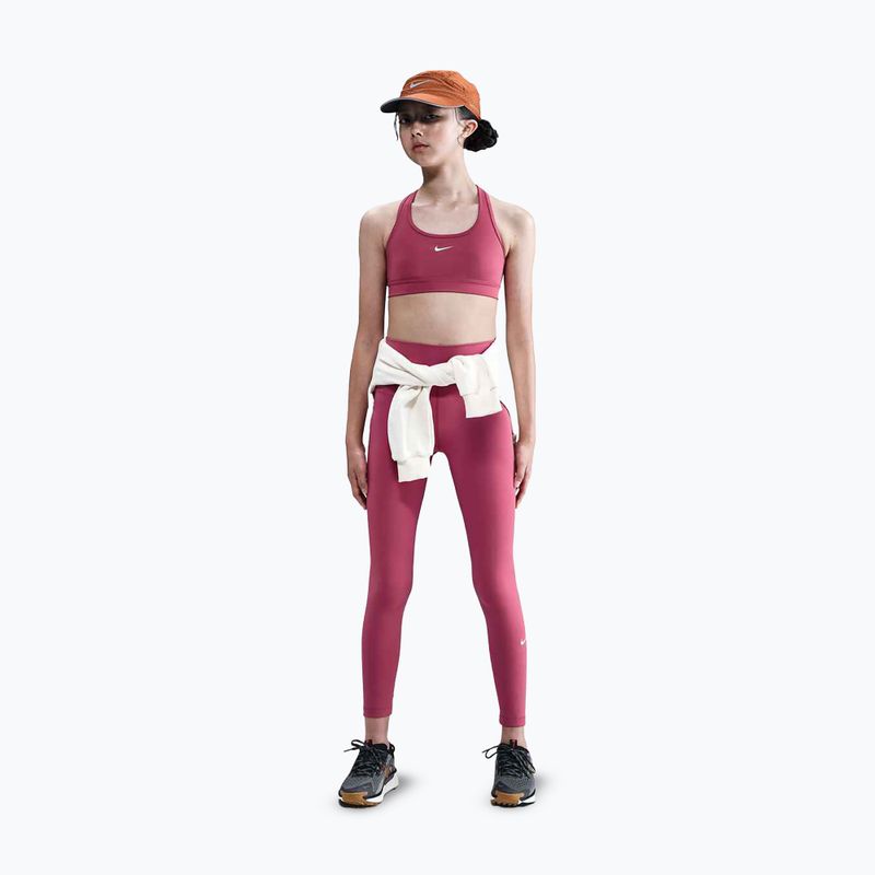 Legginsy dziecięce Nike One Dri-Fit High-Waisted sweet beet/white 2