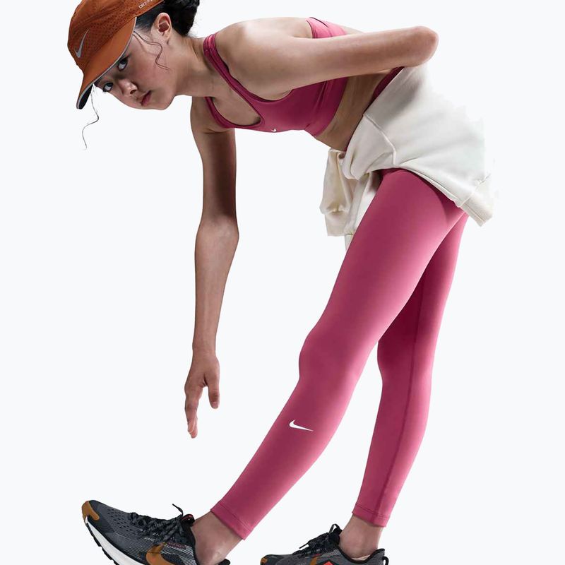 Legginsy dziecięce Nike One Dri-Fit High-Waisted sweet beet/white 5