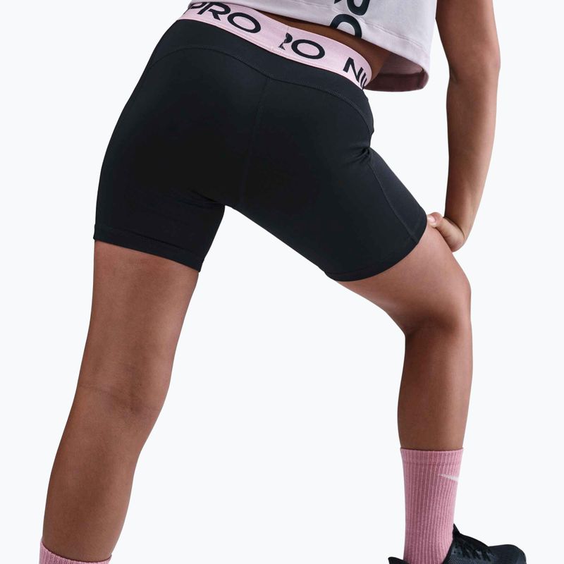 Spodenki dziecięce Nike Pro Dri-Fit 5" black/med soft pink/white 5