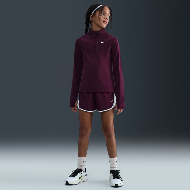 Longsleeve treningowy dziecięcy Nike Dri-Fit 1/4 Zip bordeaux/white 7