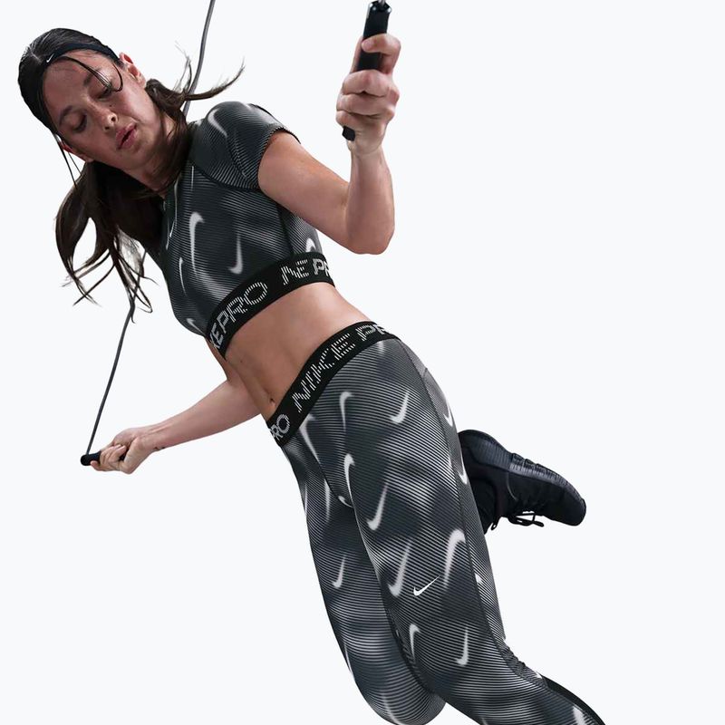 Legginsy treningowe damskie Nike Pro Mid-Rise 7/8 black/white/white 6