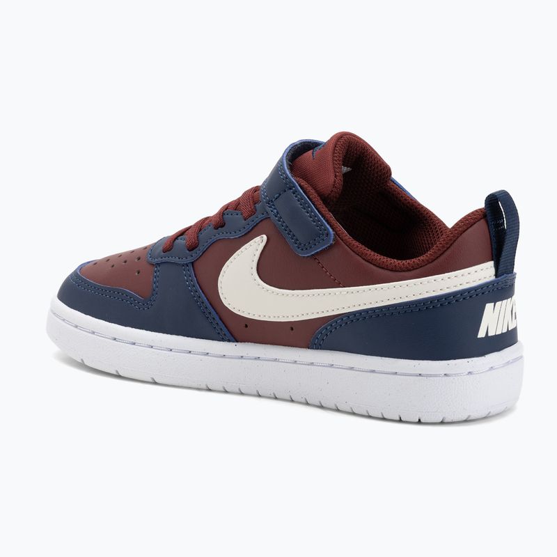 Buty dziecięce Nike Court Borough Low Recraft dark team red/Ssoft pearl/midnight navy 3